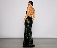 Lila Formal Open-Back Sequin Mermaid Dress