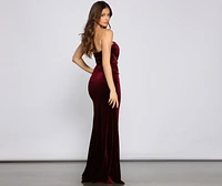 Diana Strapless Velvet Formal Dress