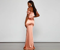 Capri Formal High Slit Satin Dress