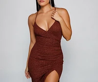 Leann Formal High Slit Glitter Dress