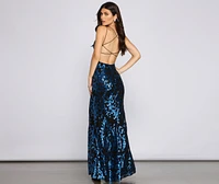 Lila Formal Open-Back Sequin Mermaid Dress