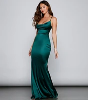 Selena Ruched Satin Mermaid Dress