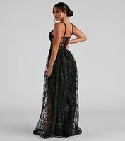 Alina Formal Illusion Lace A-Line Dress