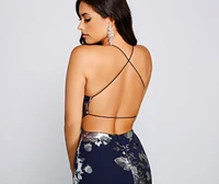 Courtney Foiled Floral Formal Dress