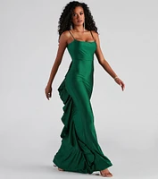 Meadow Formal Open Back Ruffled Dress