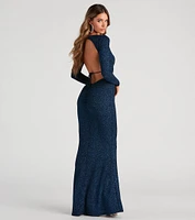 Francine Formal Open Back Glitter Dress