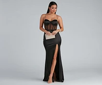Amiah Formal High Slit Corset Dress
