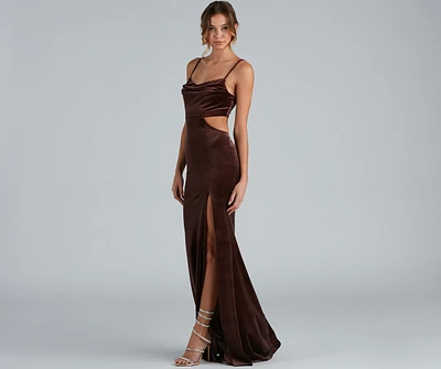 Lara Glitter Velvet Mermaid Dress