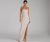 Lola High Slit Crepe Dress
