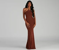 Moira Formal Open Back Lurex Dress