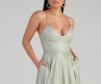 Palmer Formal Glitter Lace Dress