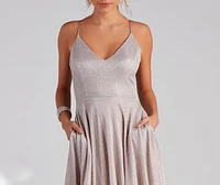 Palmer Formal Glitter Lace Dress