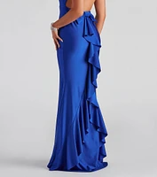 Meadow Formal Open Back Ruffled Dress