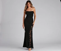 Clyde Formal Crepe Corset Lace Mermaid Dress