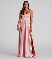 Jenny A-Line Satin Formal Dress