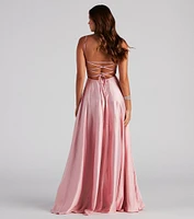 Jenny A-Line Satin Formal Dress