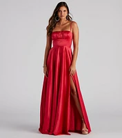 Jenny A-Line Satin Formal Dress