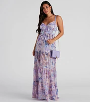 Kris Formal Floral Chiffon Dress