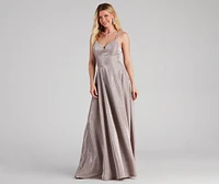 Edna Formal Glitter Lace-Up Dress
