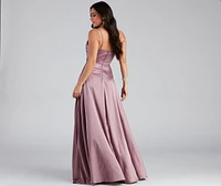 Zoe Satin A-Line Formal Dress