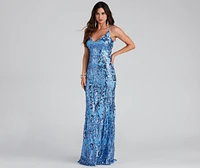 Lila Formal Open-Back Sequin Mermaid Dress