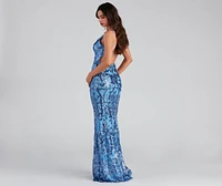 Lila Formal Open-Back Sequin Mermaid Dress