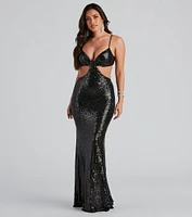 Athena Formal Cutout Sequin Dress