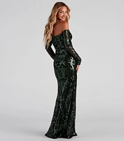 Isador Formal Sequin Scroll Dress