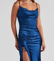 Drea Formal High Slit Ruched Dress