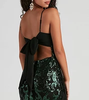 Candice Formal Sequin Tie Dress