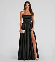Jenny A-Line Satin Formal Dress
