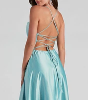 Kailey Formal Lace-Up A-Line Dress