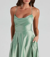 Kailey Formal Lace-Up A-Line Dress