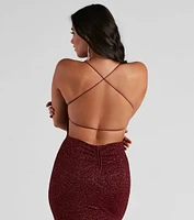 Adah Formal Glitter A-Line Dress