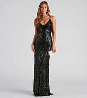 Lila Formal Open-Back Sequin Mermaid Dress