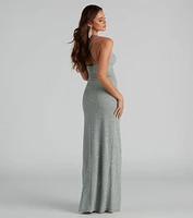 Leann Formal High Slit Glitter Dress