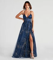Tricia Formal Glitter A-Line Dress