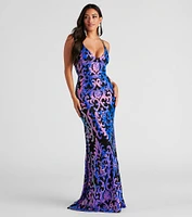 Lila Formal Open-Back Sequin Mermaid Dress