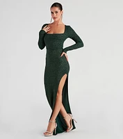 Kelly Formal Glitter Cowl Neck Dress