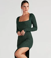 Kelly Formal Glitter Cowl Neck Dress