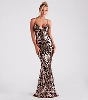 Lea Formal Sequin Low Back Dress