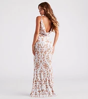 Lea Formal Sequin Low Back Dress