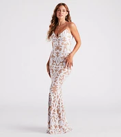 Lea Formal Sequin Low Back Dress