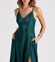 Mckenna Formal Glitter A-Line Dress