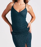 Leann Formal High Slit Glitter Dress