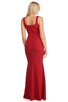 Melina Pleated Crepe Mermaid Dress