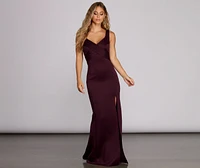 Eliza Formal Pleated Scuba Dress