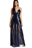 Haven Double Slit Sequin Dress