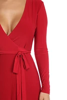 Yasmin Long Sleeve Wrap Dress