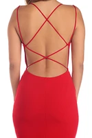 Amy Crepe Open Lattice Back Dress